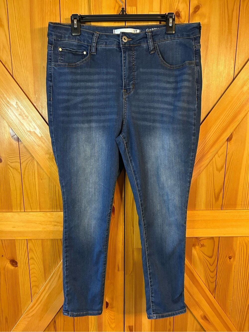!it Jeans Womens 16P Petite Blue Distressed Gabby Petite High Rise Curvy Skinny